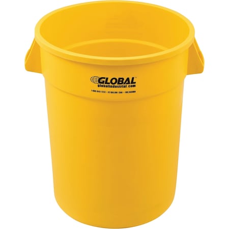 Global Industrial 32 Gallon Garbage Can, Yellow 240460YL